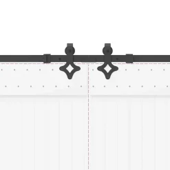 vidaXL Materiales De Construcción-Kit de herrajes para puertas correderas acero negro 305 cm