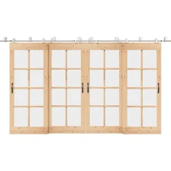 vidaXL Kit de herrajes para puerta corredera 200 cm acero plateado Outlet