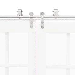 vidaXL Kit de herrajes para puerta corredera 200 cm acero plateado Outlet