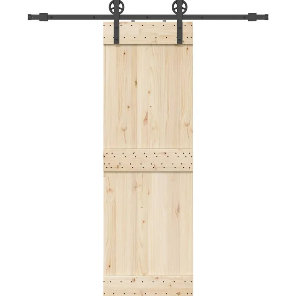 vidaXL Materiales De Construcción-Kit de herrajes para puertas correderas acero negro 183 cm