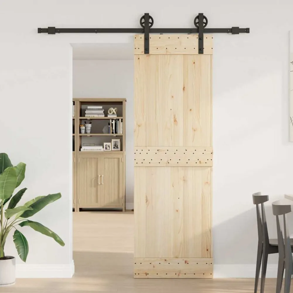 vidaXL Materiales De Construcción-Kit de herrajes para puertas correderas acero negro 183 cm
