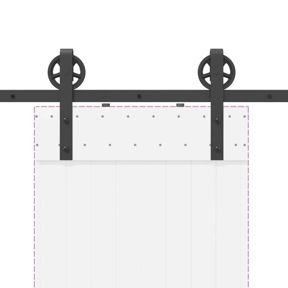 vidaXL Materiales De Construcción-Kit de herrajes para puertas correderas acero negro 183 cm