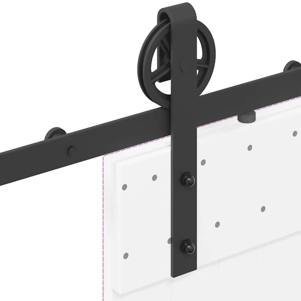 vidaXL Materiales De Construcción-Kit de herrajes para puertas correderas acero negro 183 cm