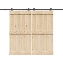 vidaXL Materiales De Construcción-Kit de herrajes para puertas correderas acero negro 305 cm
