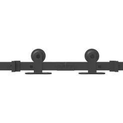 vidaXL Materiales De Construcción-Kit de herrajes para puertas correderas acero negro 305 cm