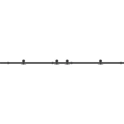 vidaXL Materiales De Construcción-Kit de herrajes para puertas correderas acero negro 305 cm
