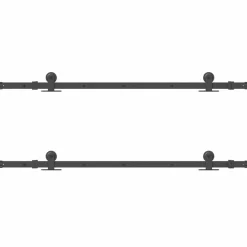 vidaXL Materiales De Construcción-Kit de herrajes para puertas correderas acero negro 305 cm