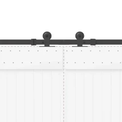 vidaXL Materiales De Construcción-Kit de herrajes para puertas correderas acero negro 305 cm