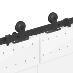 vidaXL Materiales De Construcción-Kit de herrajes para puertas correderas acero negro 305 cm