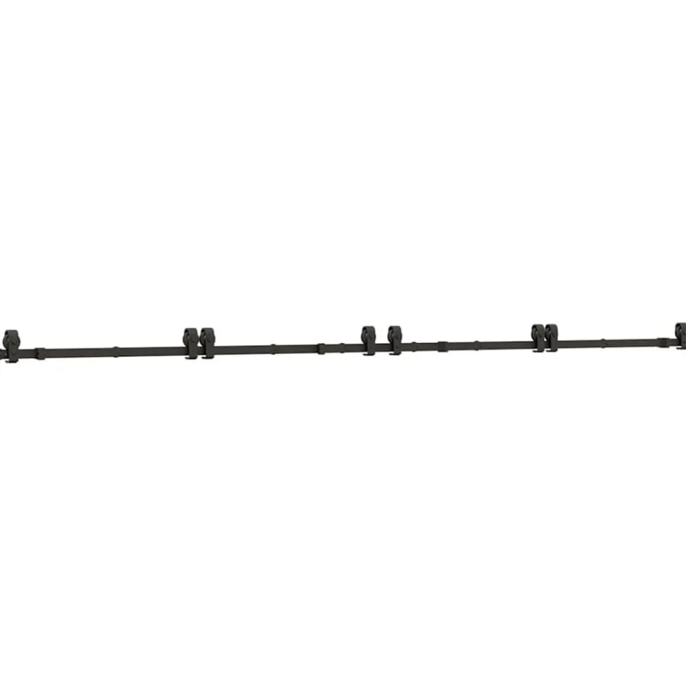 vidaXL Materiales De Construcción-Kit de herrajes para puertas correderas acero negro 366 cm
