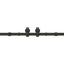vidaXL Materiales De Construcción-Kit de herrajes para puertas correderas acero negro 366 cm