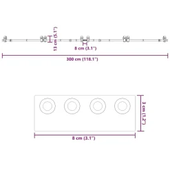 vidaXL Materiales De Construcción-Kit de herrajes para puertas correderas acero negro 366 cm