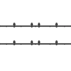 vidaXL Materiales De Construcción-Kit de herrajes para puertas correderas acero negro 366 cm