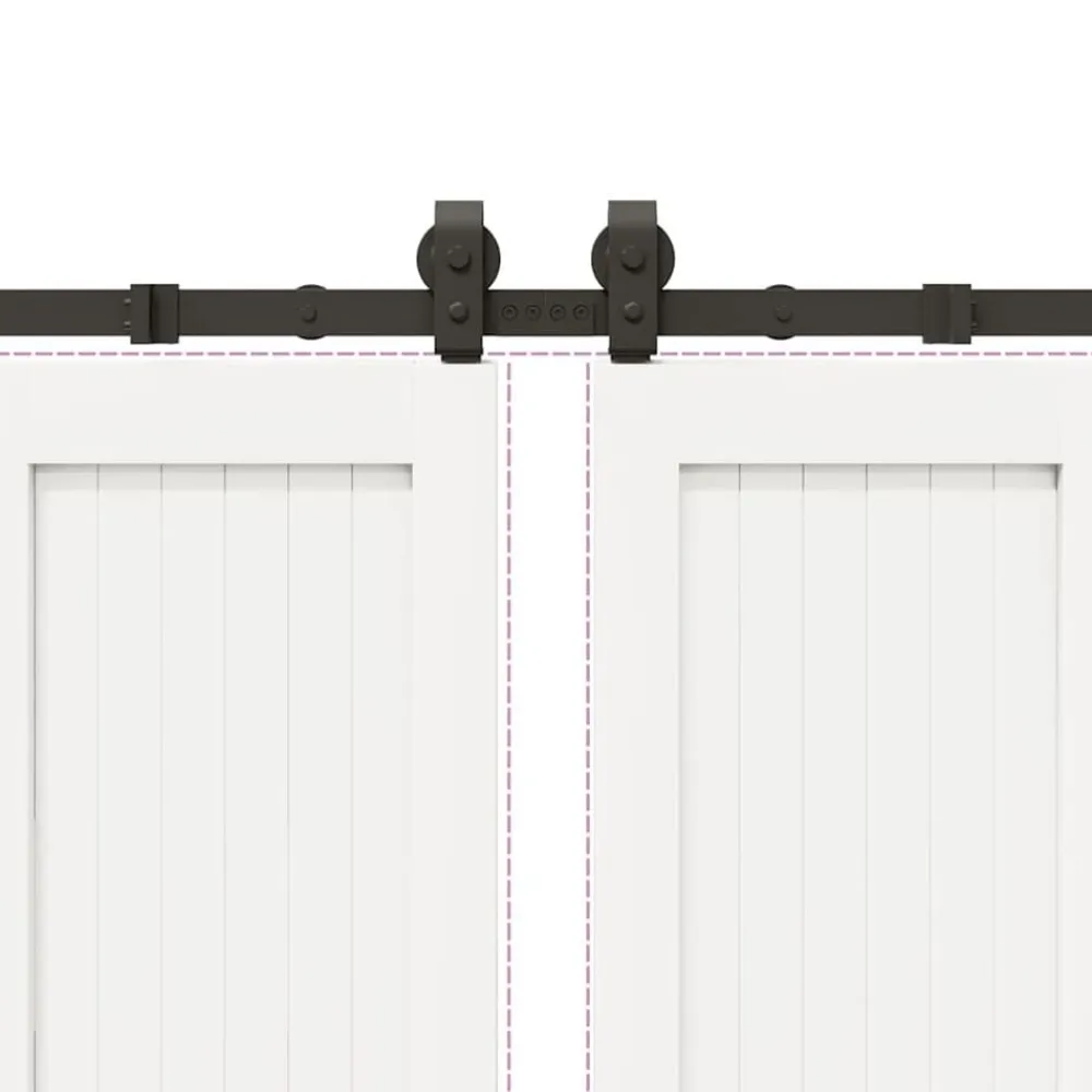 vidaXL Materiales De Construcción-Kit de herrajes para puertas correderas acero negro 366 cm