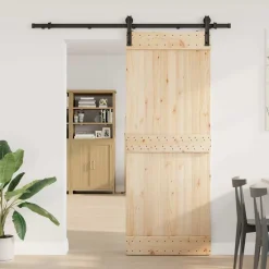 vidaXL Materiales De Construcción-Kit de herrajes para puertas correderas acero negro 183 cm