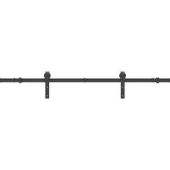 vidaXL Materiales De Construcción-Kit de herrajes para puertas correderas acero negro 183 cm