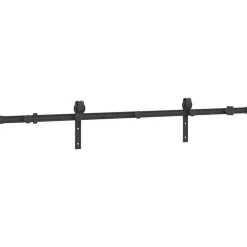 vidaXL Materiales De Construcción-Kit de herrajes para puertas correderas acero negro 183 cm