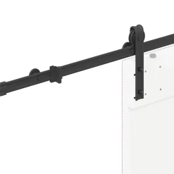 vidaXL Materiales De Construcción-Kit de herrajes para puertas correderas acero negro 183 cm