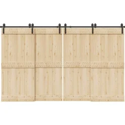 vidaXL Kit de herrajes para puertas correderas acero negro 366 cm Sale