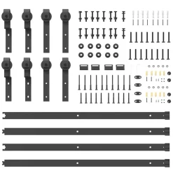 vidaXL Kit de herrajes para puertas correderas acero negro 366 cm Sale