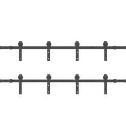 vidaXL Kit de herrajes para puertas correderas acero negro 366 cm Sale