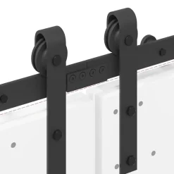 vidaXL Kit de herrajes para puertas correderas acero negro 366 cm Sale