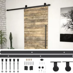 vidaXL Materiales De Construcción-Kit de herrajes para puertas correderas SKIEN acero 183cm