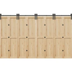 vidaXL Kit de herrajes para puertas correderas acero negro 366 cm Hot