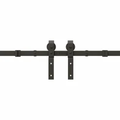 vidaXL Kit de herrajes para puertas correderas acero negro 366 cm Hot