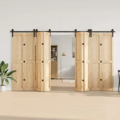 vidaXL Kit de herrajes para puertas correderas acero negro 366 cm Hot