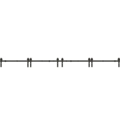 vidaXL Kit de herrajes para puertas correderas acero negro 366 cm Hot