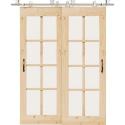 vidaXL Materiales De Construcción-Kit de herrajes para puerta corredera 183 cm acero plateado
