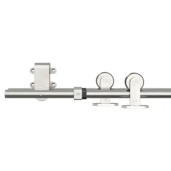 vidaXL Materiales De Construcción-Kit de herrajes para puerta corredera 183 cm acero plateado