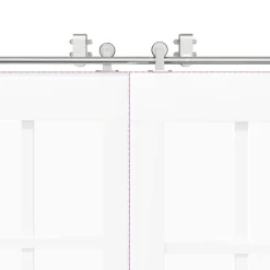 vidaXL Materiales De Construcción-Kit de herrajes para puerta corredera 183 cm acero plateado