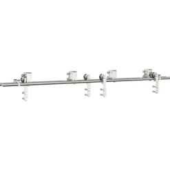 vidaXL Materiales De Construcción-Kit de herrajes para puerta corredera 183 cm acero plateado