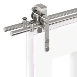 vidaXL Materiales De Construcción-Kit de herrajes para puerta corredera 183 cm acero plateado