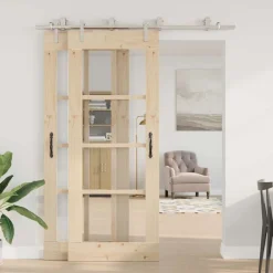 vidaXL Materiales De Construcción-Kit de herrajes para puerta corredera 183 cm acero plateado