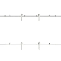 vidaXL Materiales De Construcción-Kit de herrajes para puerta corredera 183 cm acero plateado