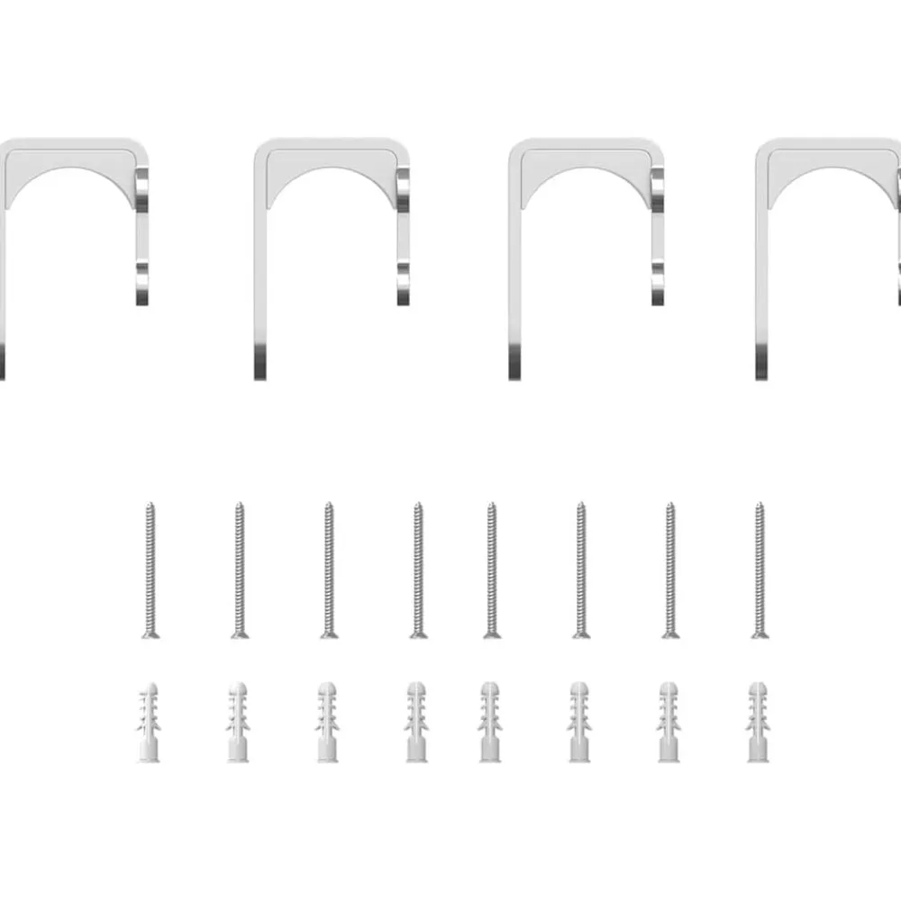 vidaXL Materiales De Construcción-Kit de herrajes para puerta corredera 183 cm acero plateado