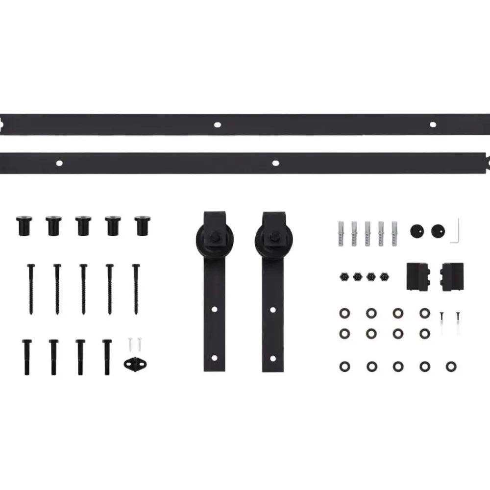 vidaXL Materiales De Construcción-Kit de herrajes para puertas correderas SKIEN acero 183cm