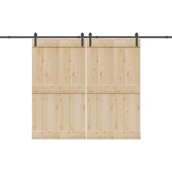 vidaXL Kit de herrajes para puertas correderas acero negro 366 cm Hot