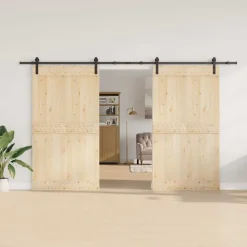 vidaXL Kit de herrajes para puertas correderas acero negro 366 cm Hot