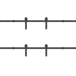 vidaXL Kit de herrajes para puertas correderas acero negro 366 cm Hot