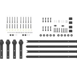 vidaXL Kit de herrajes para puertas correderas acero negro 366 cm Hot
