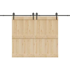 vidaXL Materiales De Construcción-Kit de herrajes para puertas correderas acero negro 366 cm