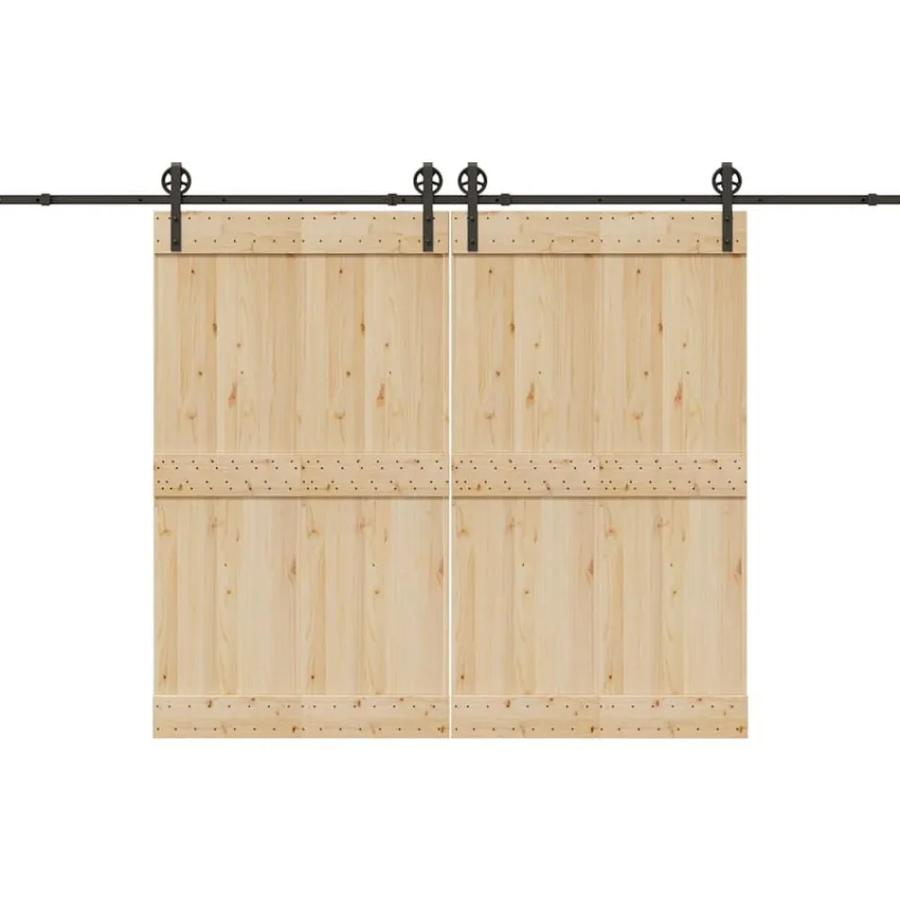 vidaXL Materiales De Construcción-Kit de herrajes para puertas correderas acero negro 366 cm