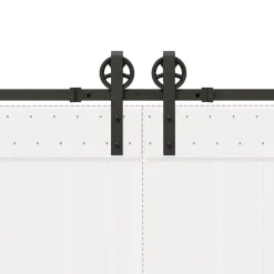 vidaXL Materiales De Construcción-Kit de herrajes para puertas correderas acero negro 366 cm