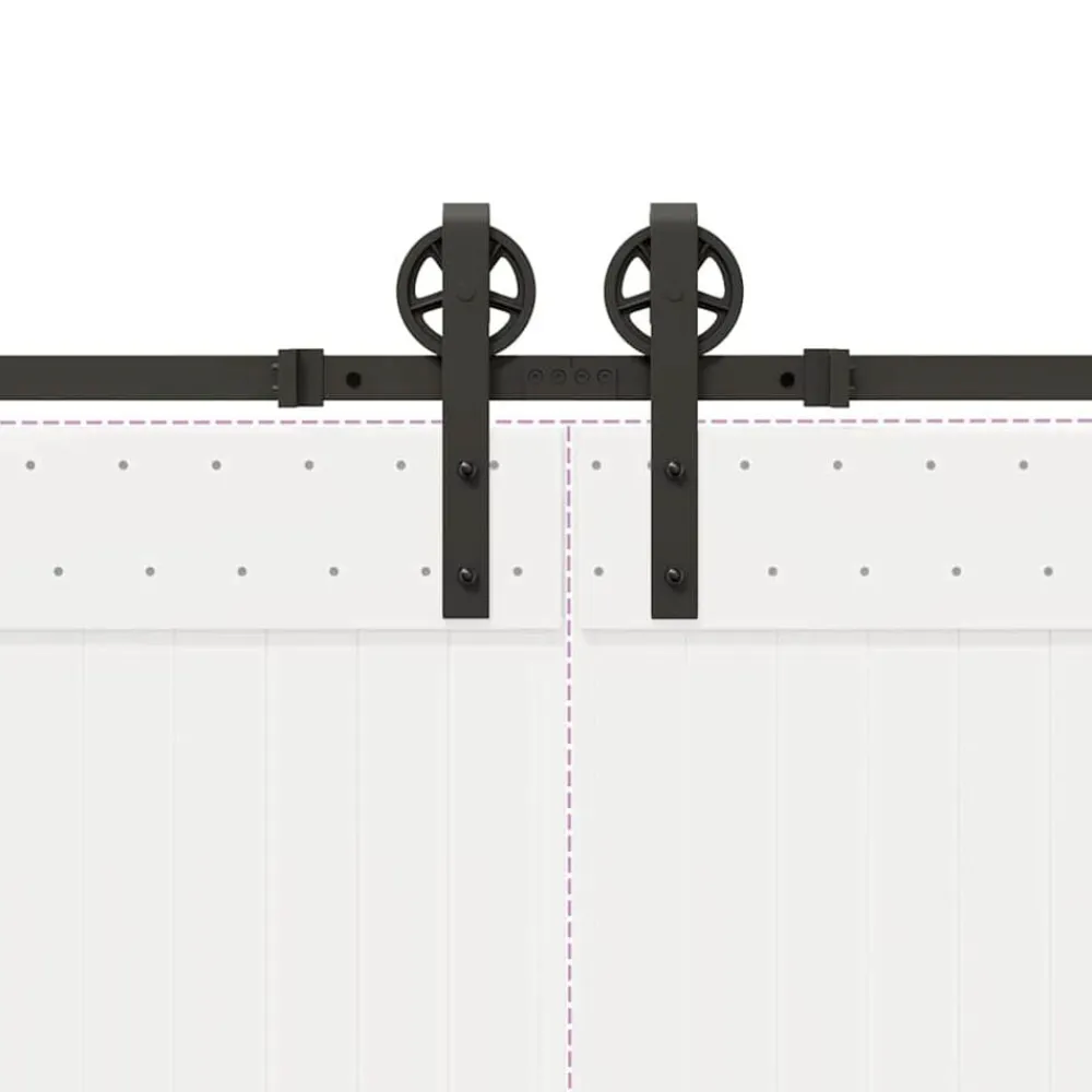 vidaXL Materiales De Construcción-Kit de herrajes para puertas correderas acero negro 366 cm