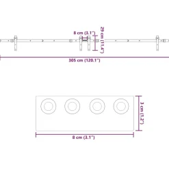 vidaXL Kit de herrajes para puertas correderas acero negro 305 cm Discount