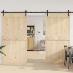 vidaXL Kit de herrajes para puertas correderas acero negro 305 cm Discount